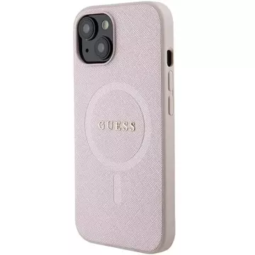 Puzdro Guess GUHMP15MPSAHMCP pre iPhone 15 Plus 6,7" pevné puzdro Saffiano MagSafe ružové/ružové