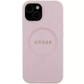 Puzdro Guess GUHMP15MPSAHMCP pre iPhone 15 Plus 6,7" pevné puzdro Saffiano MagSafe ružové/ružové