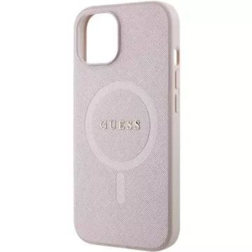 Puzdro Guess GUHMP15MPSAHMCP pre iPhone 15 Plus 6,7" pevné puzdro Saffiano MagSafe ružové/ružové