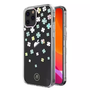 Puzdro Kingxbar Lucky Series zdobené originálnymi kryštálmi Swarovski iPhone 12 mini transparent (Clover)