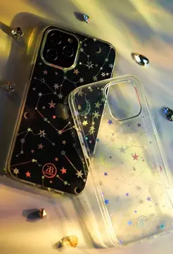 Puzdro Kingxbar Lucky Series zdobené originálnymi kryštálmi Swarovski iPhone 12 mini transparentné (Luck)