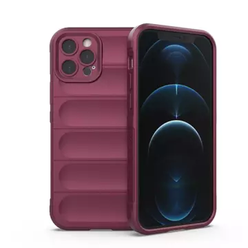 Puzdro Magic Shield Case pre iPhone 12 Pro s elastickým pancierovým rukávom bordovej farby