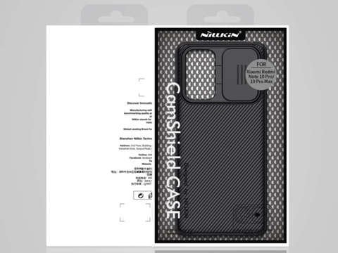 Puzdro Nillkin CamShield na sklo Xiaomi Redmi Note 10 Pro Black Alogy