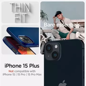 Puzdro Spigen Thin Fit pre iPhone 15 Plus - modré