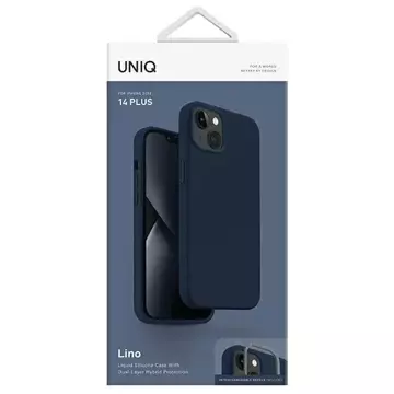 Puzdro UNIQ Lino pre Apple iPhone 14 Plus 6,7" modrá/morská modrá