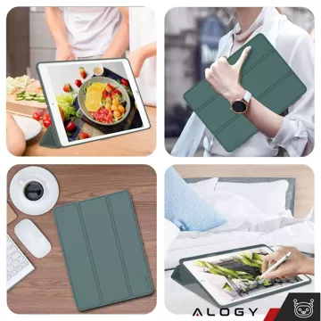 Puzdro na Apple iPad 10.2 9 Gen 8/7 2021/2020/2019 Smart Pencil Case Alogy TPU Kryt na tablet Zelený