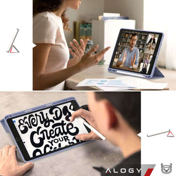 Puzdro na Apple iPad 10.2 9 Gen 8/7 2021/2020/2019 Smart Pencil Case Alogy TPU Kryt na tablet modrý