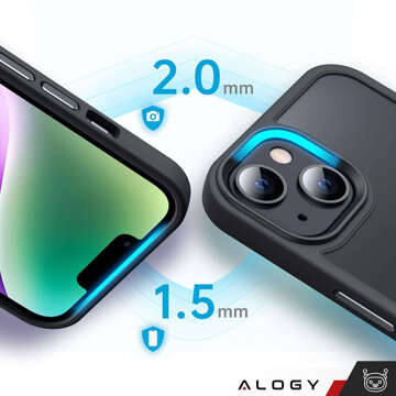 Puzdro na iPhone 14 Mag Safe Matt Case Cover matné Alogy Ring obrnené puzdro na telefón čierne