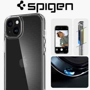 Puzdro na iPhone 15 Plus Spigen Ultra Hybrid Case, priehľadný zadný kryt, krištáľovo čisté sklo