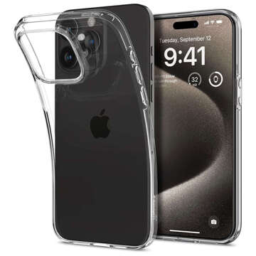 Puzdro na iPhone 15 Pro Spigen Liquid Crystal Case, ochranné puzdro na telefón Crystal Clear
