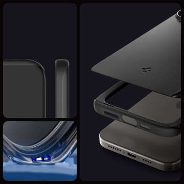 Puzdro na iPhone 15 Pro Spigen Tin Fit Case, ochranná zadná časť na telefón Black