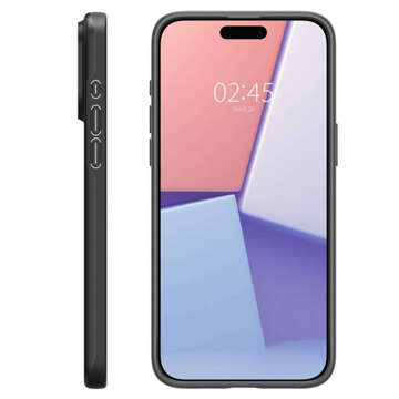 Puzdro na iPhone 15 Pro Spigen Tin Fit Case, ochranná zadná strana na telefón, čierne sklo