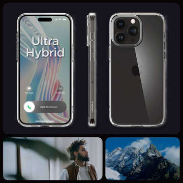 Puzdro na iPhone 15 Pro Spigen Ultra Hybrid Case, zadný kryt Crystal Clear