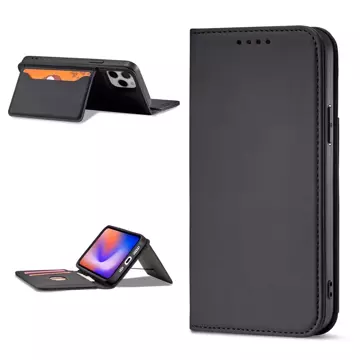 Puzdro na magnetické karty pre iPhone 12 Pro Max Pouch Card Wallet Card Holder Card Holder Black