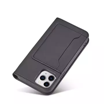 Puzdro na magnetické karty pre iPhone 12 Pro Max Pouch Card Wallet Card Holder Card Holder Black