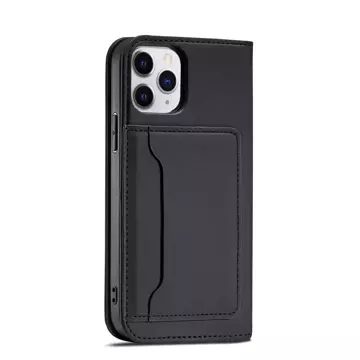 Puzdro na magnetické karty pre iPhone 12 Pro Max Pouch Card Wallet Card Holder Card Holder Black