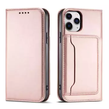 Puzdro na magnetické karty pre iPhone 12 Pro Pouch Card Wallet Card Holder Pink