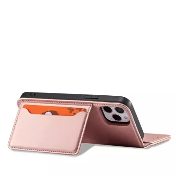 Puzdro na magnetické karty pre iPhone 12 Pro Pouch Card Wallet Card Holder Pink