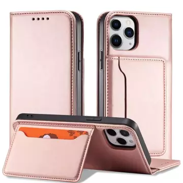 Puzdro na magnetické karty pre iPhone 12 Pro Pouch Card Wallet Card Holder Pink