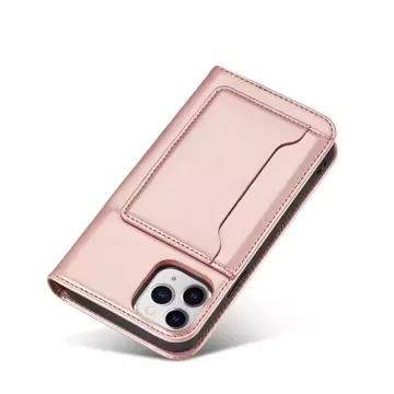 Puzdro na magnetické karty pre iPhone 12 Pro Pouch Card Wallet Card Holder Pink