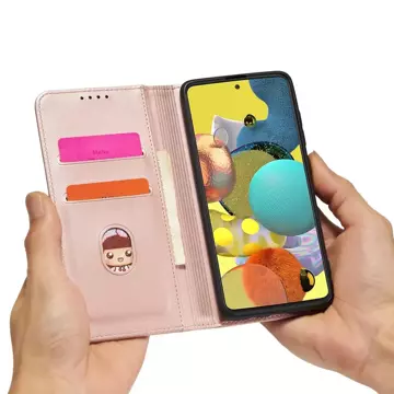 Puzdro na magnetickú kartu pre Samsung Galaxy A12 5G Pouch Wallet Card Holder Pink