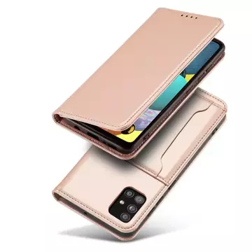 Puzdro na magnetickú kartu pre Samsung Galaxy A12 5G Pouch Wallet Card Holder Pink