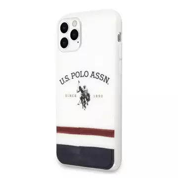 Puzdro na telefón US Polo USHCN65PCSTRB pre Apple iPhone 11 Pro Max white/white Tricolor Pattern Collection