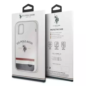 Puzdro na telefón US Polo USHCN65PCSTRB pre Apple iPhone 11 Pro Max white/white Tricolor Pattern Collection