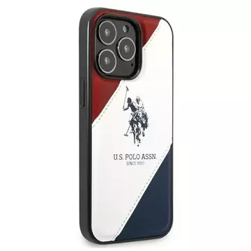 Puzdro na telefón US Polo USHCP14XPSO3 pre Apple iPhone 14 Pro Max 6,7" bielo/biele Tricolor Embossed