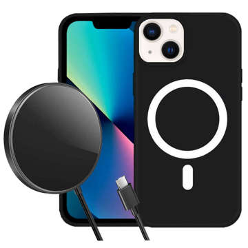 Puzdro pre MagSafe Ultra Slim Mag Alogy pre Qi nabíjačky pre Apple iPhone 13 Mini Black Wireless Charger