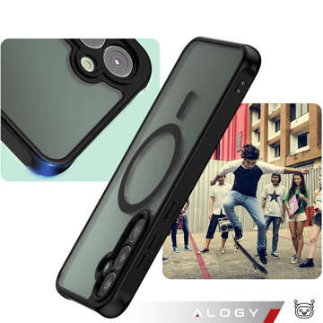 Puzdro pre Samsung Galaxy S23 FE Mag Safe Case MagMat Phone Back Cover Matte Black Glass