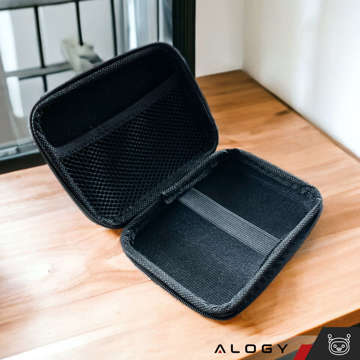 Puzdro x3 set veľký box na zips Alogy Protect kryt univerzálny na príslušenstvo slúchadlá kábel nabíjačka Čierny