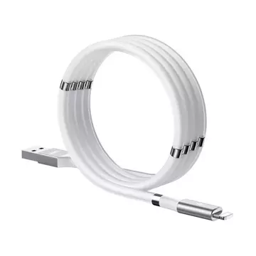 Remax samoorganizačný magnetický kábel USB kábel - Lightning 2.1 A 1 m biely (RC-125i biely)