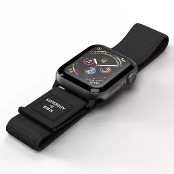 Remienok na hodinky Pasek SuperDry Apple Watch 38/40/41 mm Nylon Weave czarny/black 41673