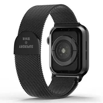 Remienok na hodinky SuperDry Apple Watch 38/40/41 mm Chainmail black/black 41681