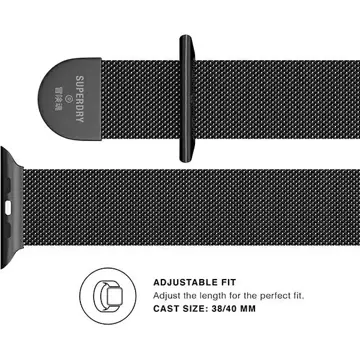 Remienok na hodinky SuperDry Apple Watch 38/40/41 mm Chainmail black/black 41681