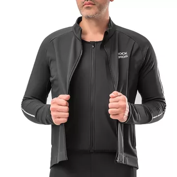 Rockbros 15400002004 cyklistický dres s dlhým rukávom jeseň/zima XL - čierny