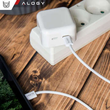 Rýchla 35W nástenná nabíjačka 2x USB-C USB typ C PD pre iPhone Type-C kábel 1m Alogy White