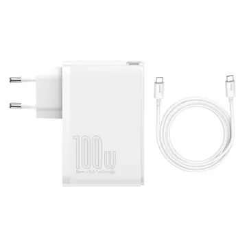 Rýchla nabíjačka Baseus GaN2 Pro 100 W USB / USB Type C Quick Charge 4 Power Delivery biela (CCGAN2P-L02)