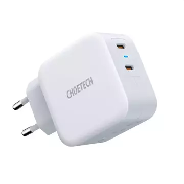 Rýchla nástenná nabíjačka Choetech 2x USB typ C napájanie 40 W 3A biela (PD6009-EU)