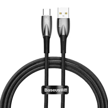 Rýchlonabíjací kábel Baseus Glimmer Series USB-A – USB-C 100 W 480 Mb/s 1 m čierny