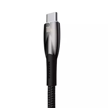 Rýchlonabíjací kábel Baseus Glimmer Series USB-A – USB-C 100 W 480 Mb/s 1 m čierny