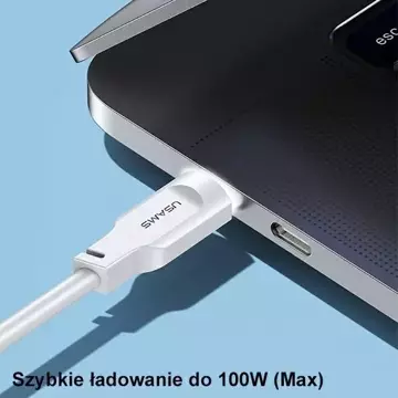 Rýchlonabíjací kábel USMAS USB-C na USB-C PD 1,2 m zelený