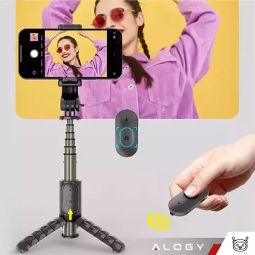 Selfie Stick statívová tyč Bluetooth Alogy statívový držiak telefónu čierny