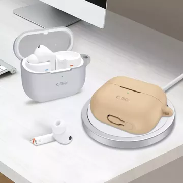 Silikónové ochranné puzdro s háčikom pre Samsung Galaxy Buds 3/3 Pro Caffe Latte