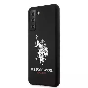 Silikónové puzdro na telefón US Polo s logom pre Samsung Galaxy S21 čierno/čierne