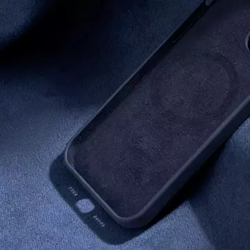 Silikónový magnetický kryt Kingxbar série PQY pre iPhone 13 Pro Silikónový kryt modrý (kompatibilný s MagSafe)