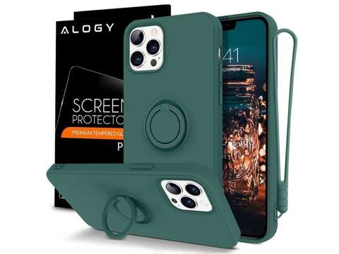 Silikónový obal Ring Ultra Slim Alogy pre iPhone 12/12 Pro 6.1 Green Glass