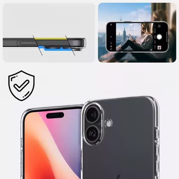 Sklenené puzdro na iPhone 16 Spigen Liquid Crystal ochranný kryt Crystal Clear puzdro na telefón