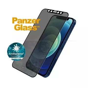 Sklo PanzerGlass E2E Super pre iPhone 12 Mini Case Friendly Antibakteriálne mikrofraktúry Ochrana osobných údajov čierna/čierna